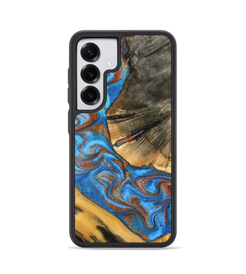 Galaxy S25 Wood Phone Case - Niki (Teal & Gold, 798642)