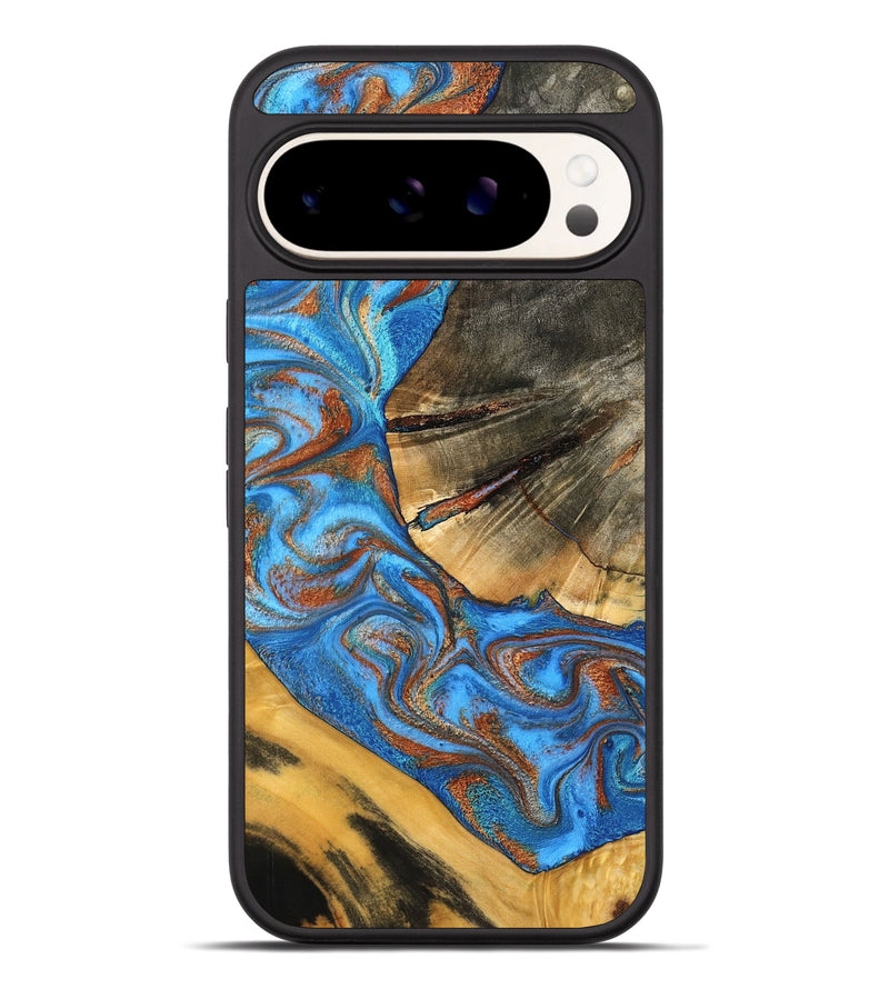 Pixel 9 Pro XL Wood Phone Case - Niki (Teal & Gold, 798642)