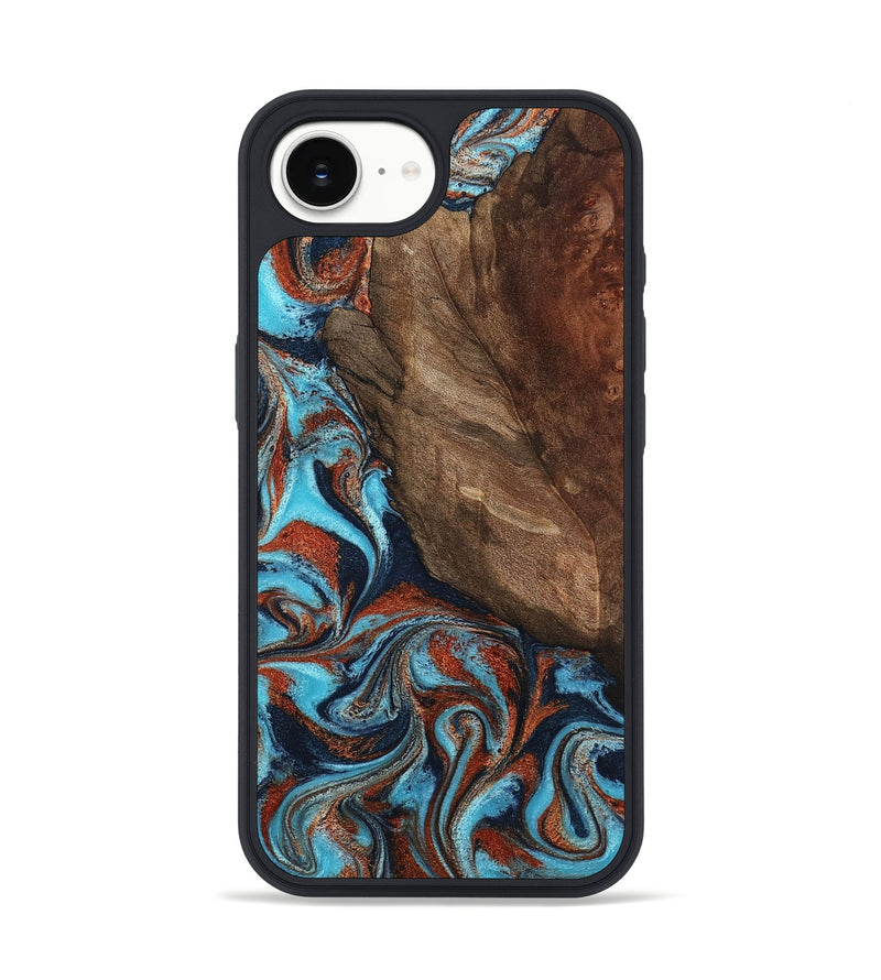 iPhone 16e Wood Phone Case - Emmitt (Teal & Gold, 798643)