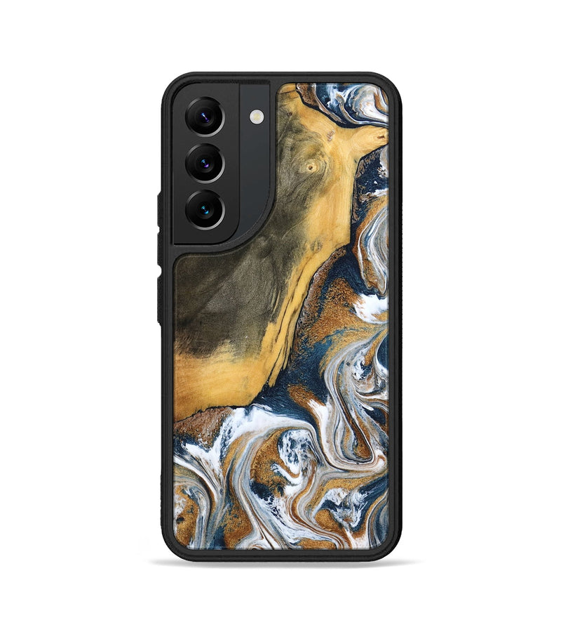 Galaxy S22 Wood Phone Case - Danita (Teal & Gold, 798644)