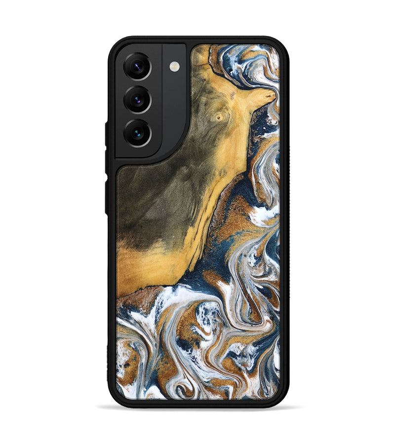 Galaxy S22 Plus Wood Phone Case - Danita (Teal & Gold, 798644)