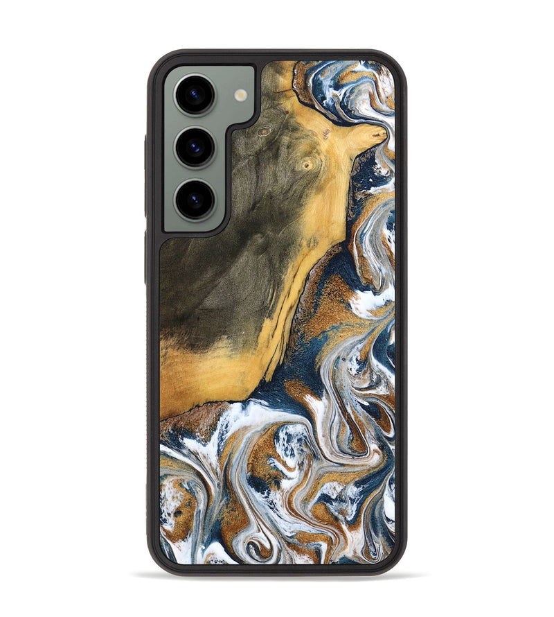 Galaxy S23 Plus Wood Phone Case - Danita (Teal & Gold, 798644)