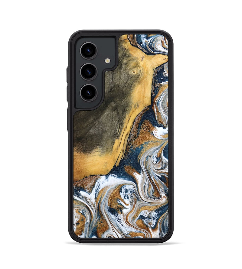 Galaxy S24 Wood Phone Case - Danita (Teal & Gold, 798644)