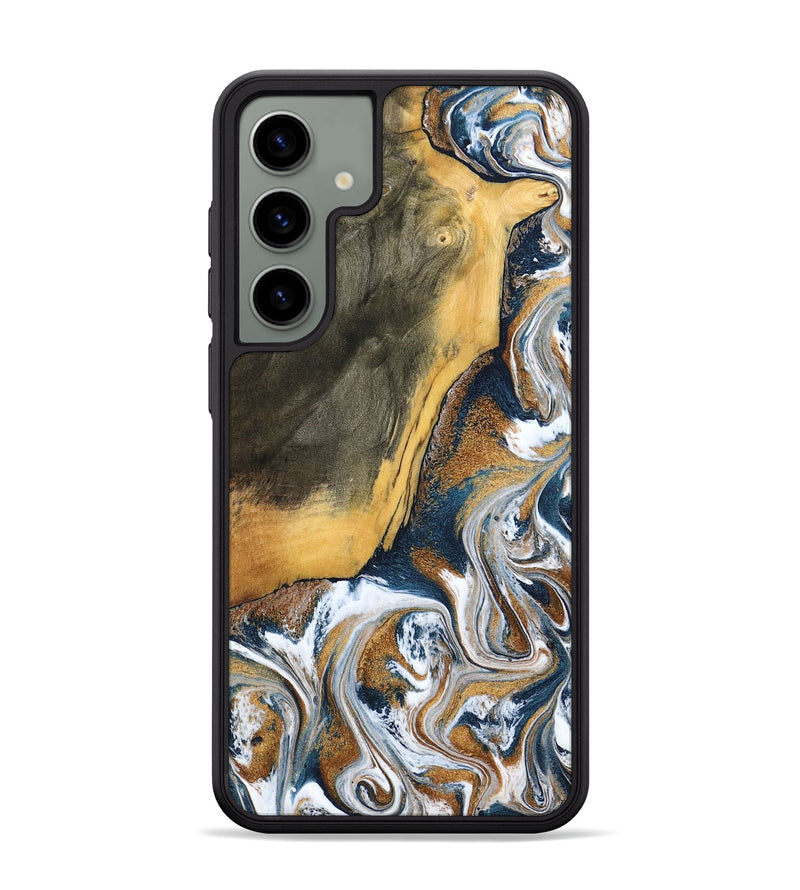 Galaxy S24 Plus Wood Phone Case - Danita (Teal & Gold, 798644)