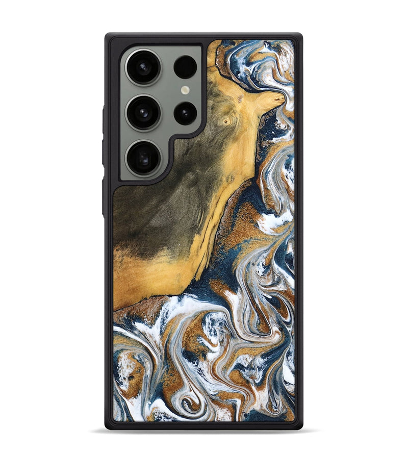 Galaxy S24 Ultra Wood Phone Case - Danita (Teal & Gold, 798644)