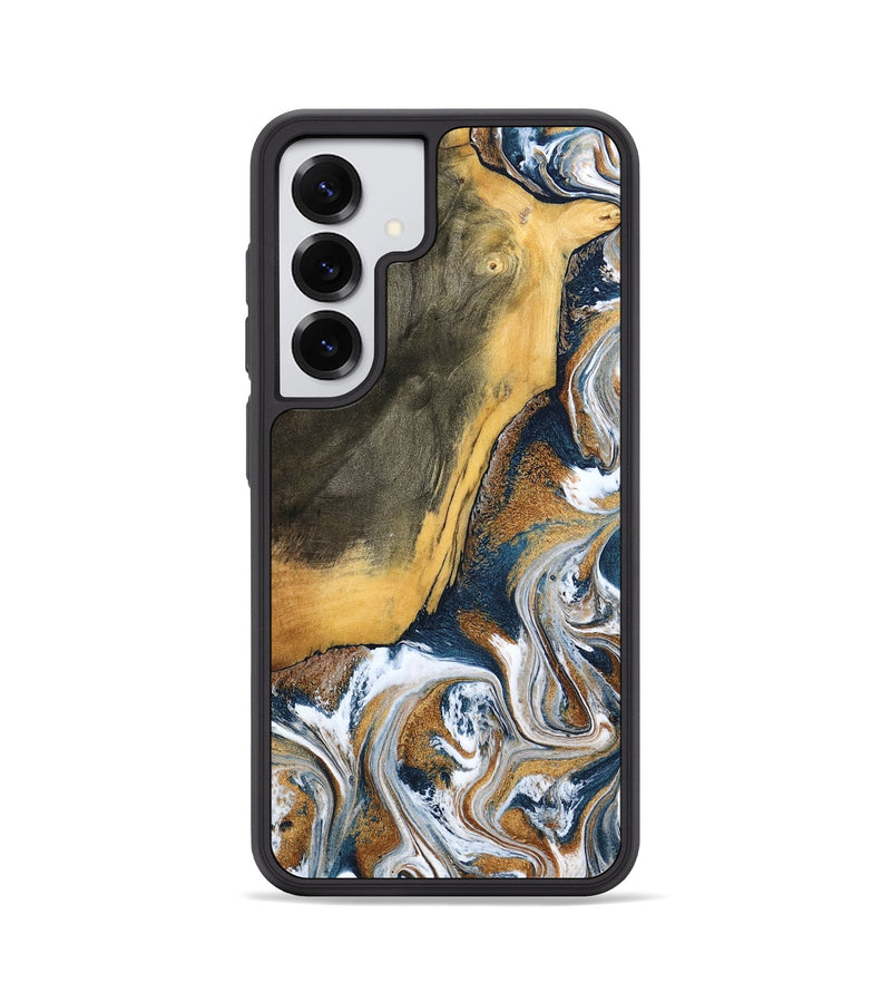 Galaxy S25 Wood Phone Case - Danita (Teal & Gold, 798644)