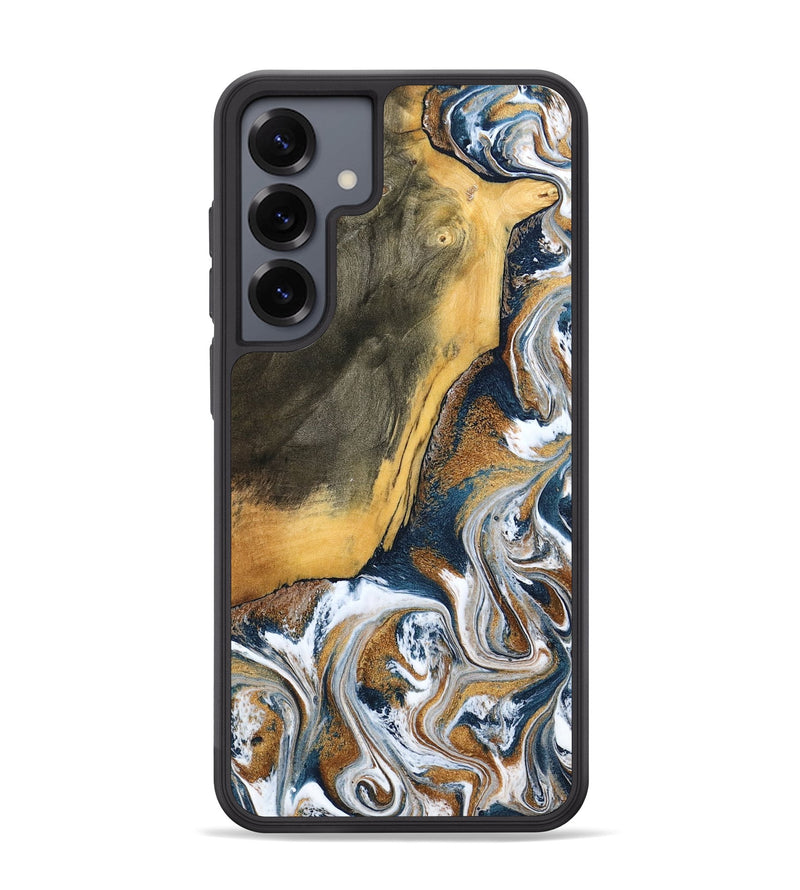 Galaxy S25 Plus Wood Phone Case - Danita (Teal & Gold, 798644)