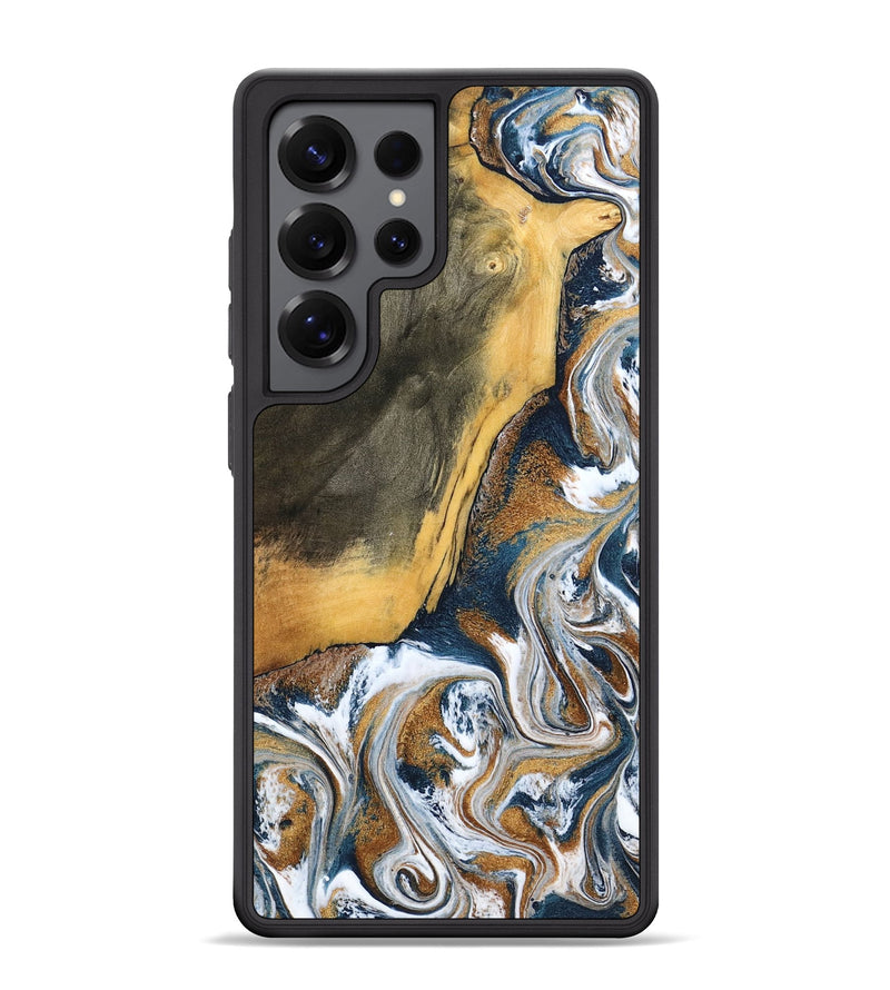 Galaxy S25 Ultra Wood Phone Case - Danita (Teal & Gold, 798644)
