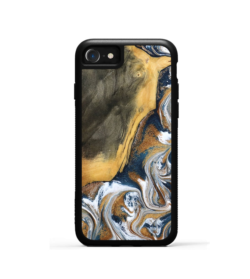iPhone SE Wood Phone Case - Danita (Teal & Gold, 798644)