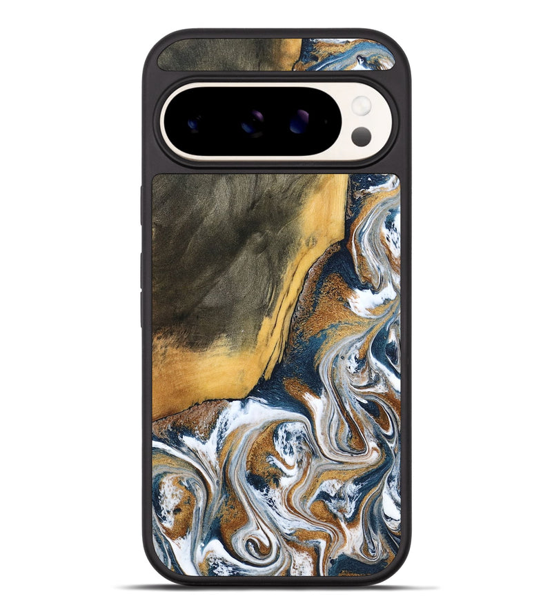 Pixel 9 Pro XL Wood Phone Case - Danita (Teal & Gold, 798644)
