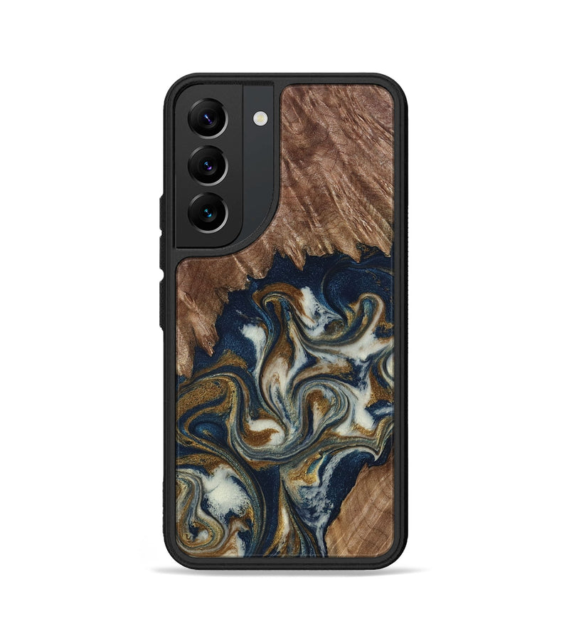 Galaxy S22 Wood Phone Case - Marisa (Teal & Gold, 798645)