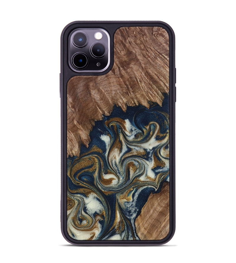 iPhone 11 Pro Max Wood Phone Case - Marisa (Teal & Gold, 798645)