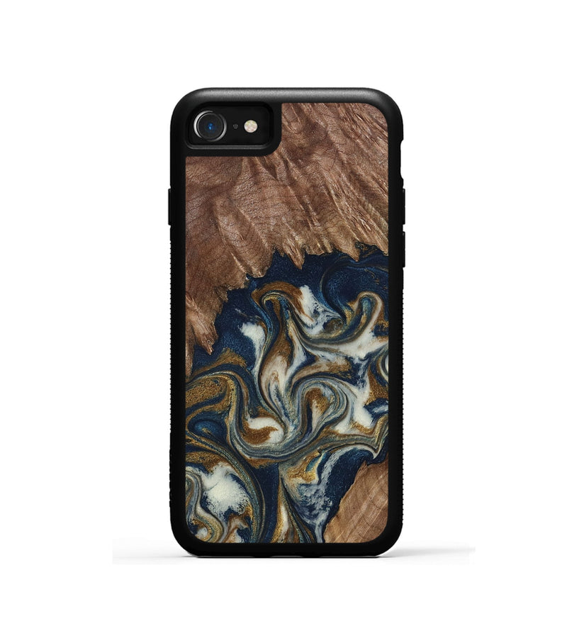 iPhone SE Wood Phone Case - Marisa (Teal & Gold, 798645)