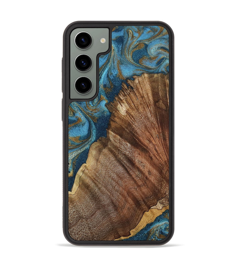 Galaxy S23 Plus Wood Phone Case - Keira (Teal & Gold, 798648)