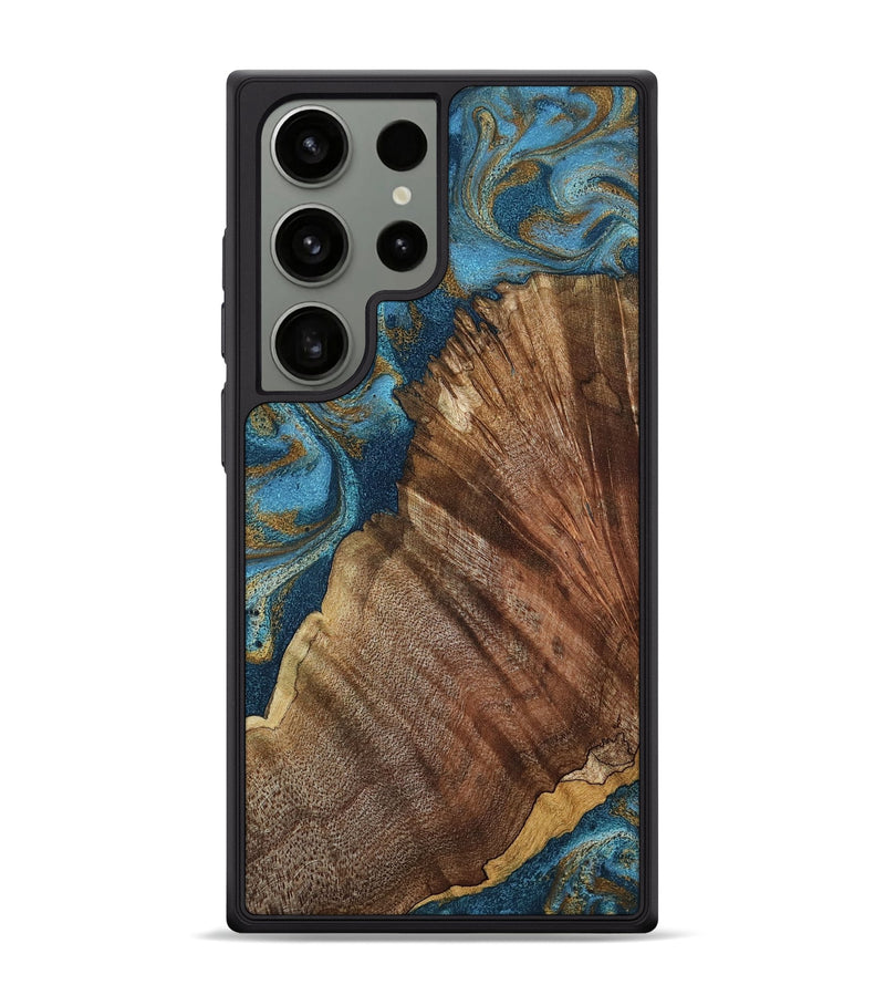 Galaxy S24 Ultra Wood Phone Case - Keira (Teal & Gold, 798648)