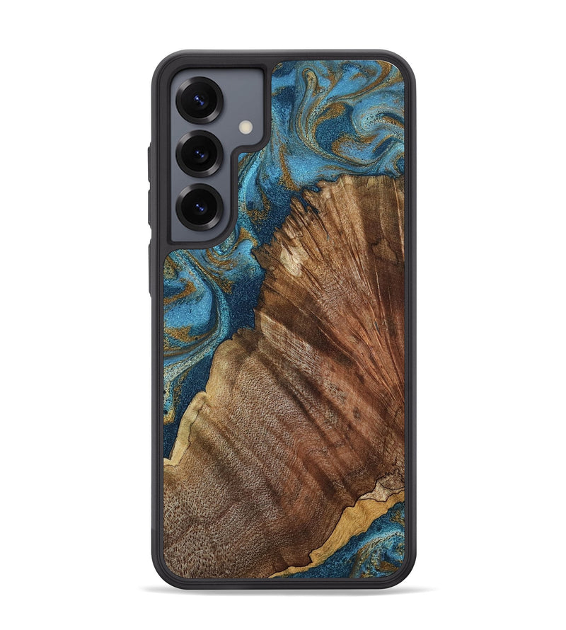 Galaxy S25 Plus Wood Phone Case - Keira (Teal & Gold, 798648)