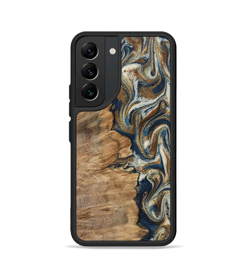 Galaxy S22 Wood Phone Case - Tara (Teal & Gold, 798651)