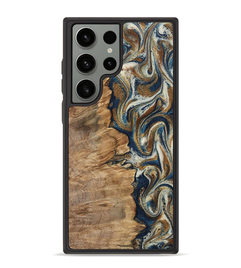 Galaxy S23 Ultra Wood Phone Case - Tara (Teal & Gold, 798651)