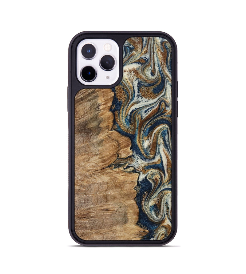 iPhone 11 Pro Wood Phone Case - Tara (Teal & Gold, 798651)