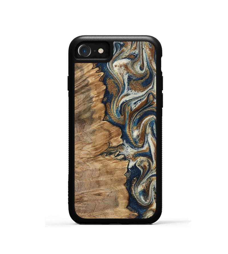 iPhone SE Wood Phone Case - Tara (Teal & Gold, 798651)
