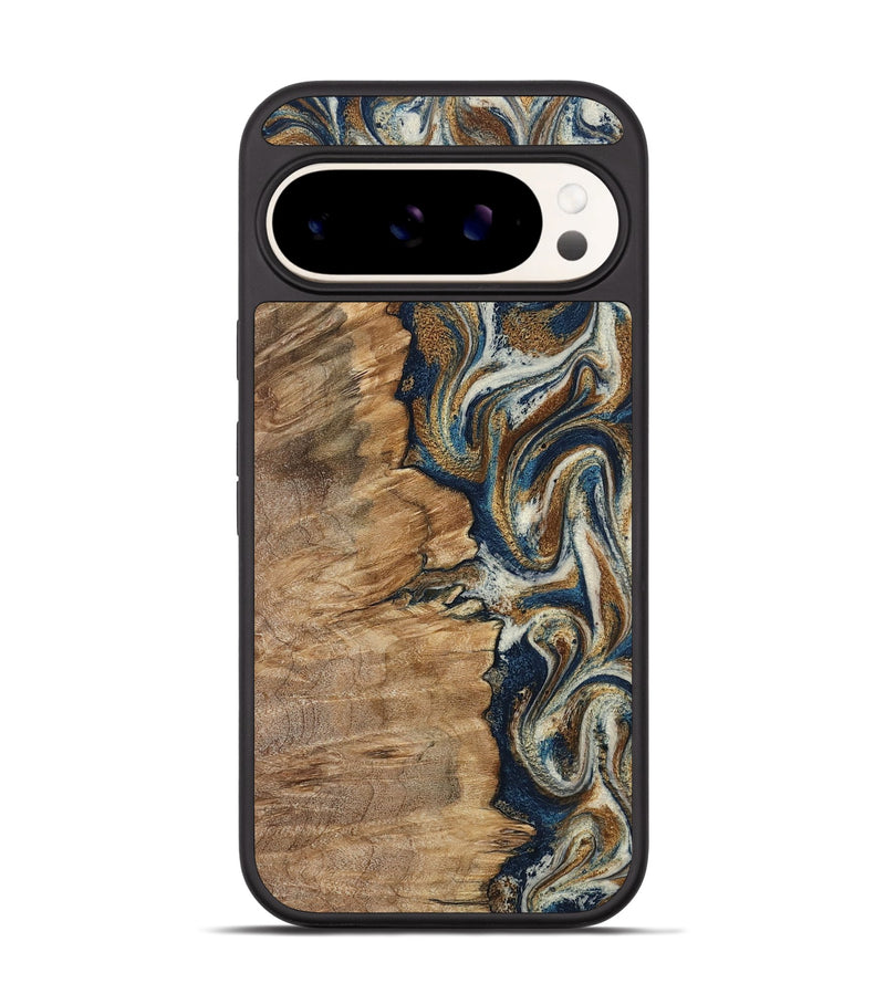 Pixel 9 Pro Wood Phone Case - Tara (Teal & Gold, 798651)