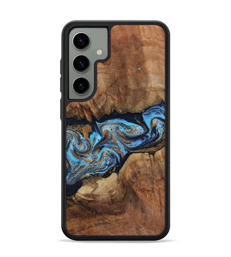 Galaxy S24 Plus Wood Phone Case - Tristin (Teal & Gold, 798652)
