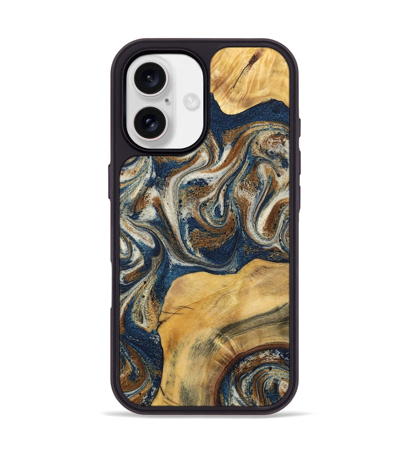 iPhone 17 Wood Phone Case - Titus (Teal & Gold, 798653)