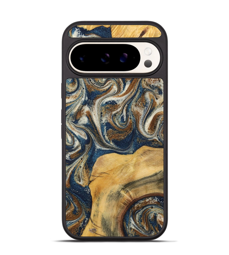 Pixel 9 Pro Wood Phone Case - Titus (Teal & Gold, 798653)