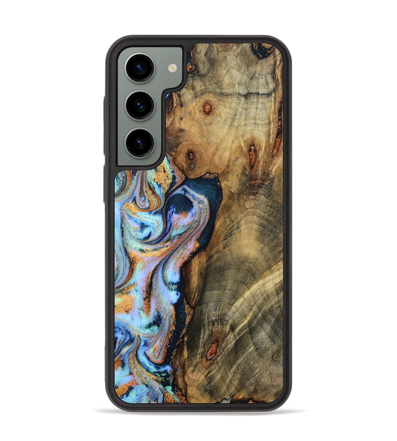 Galaxy S23 Plus Wood Phone Case - Hilma (Teal & Gold, 798654)