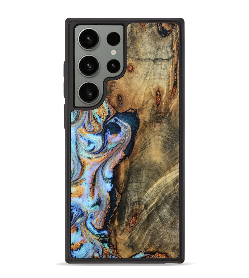 Galaxy S23 Ultra Wood Phone Case - Hilma (Teal & Gold, 798654)