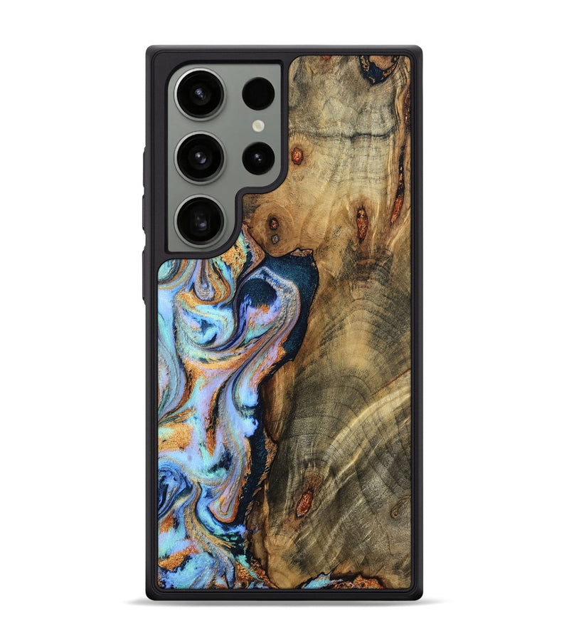 Galaxy S24 Ultra Wood Phone Case - Hilma (Teal & Gold, 798654)