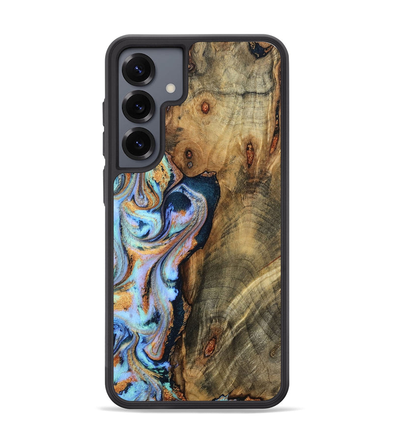 Galaxy S25 Plus Wood Phone Case - Hilma (Teal & Gold, 798654)