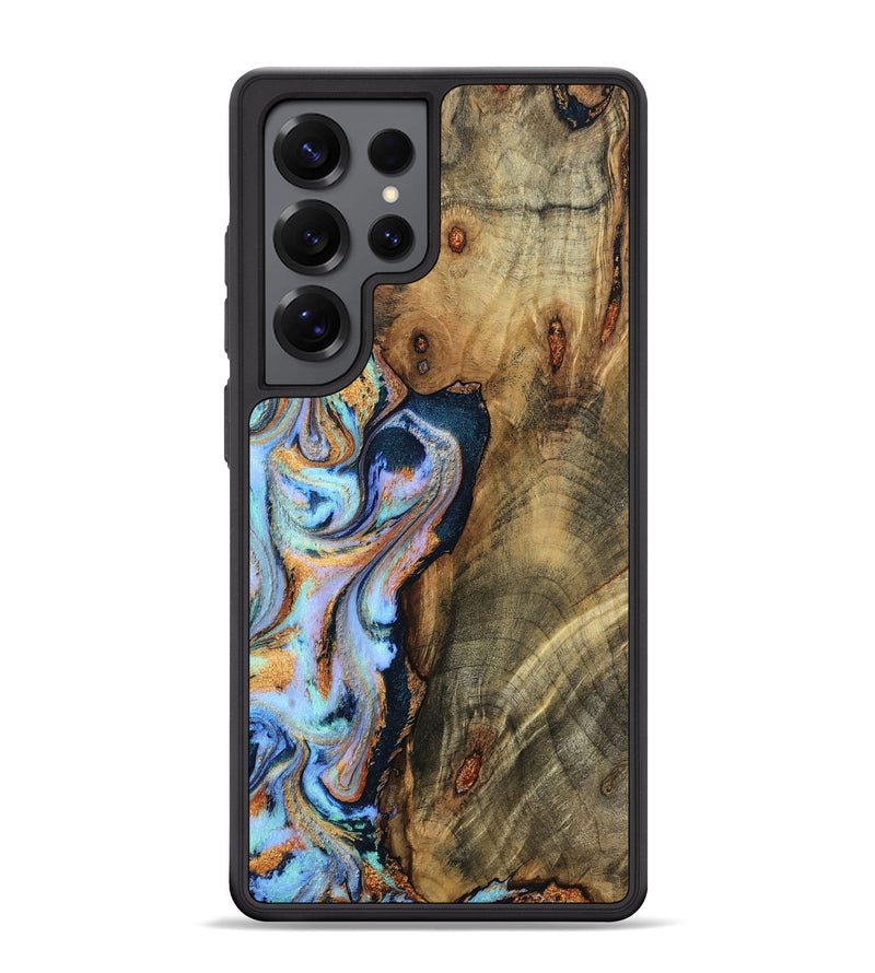 Galaxy S25 Ultra Wood Phone Case - Hilma (Teal & Gold, 798654)