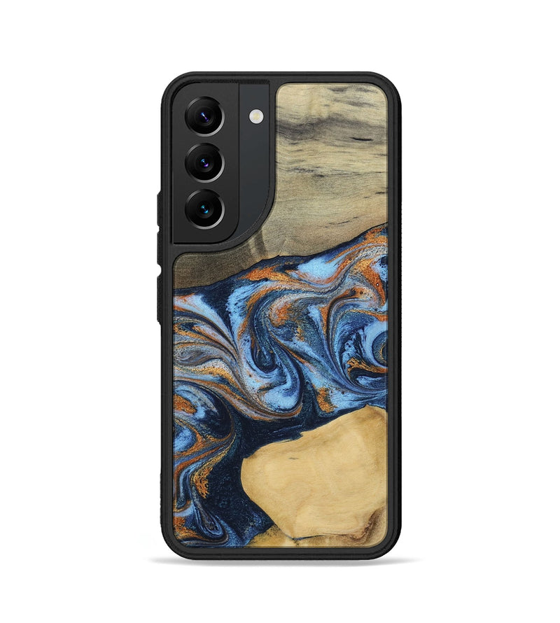 Galaxy S22 Wood Phone Case - Bobbie (Teal & Gold, 798655)