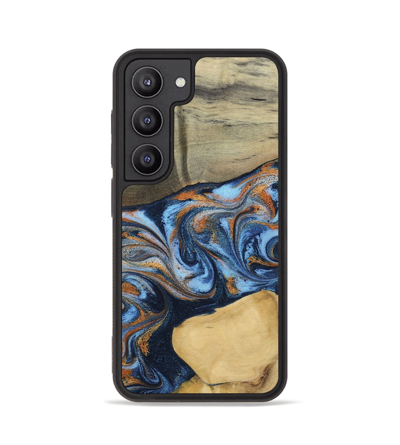 Galaxy S23 Wood Phone Case - Bobbie (Teal & Gold, 798655)