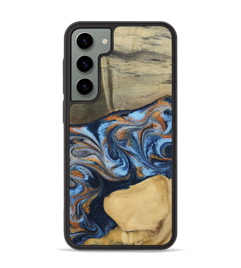 Galaxy S23 Plus Wood Phone Case - Bobbie (Teal & Gold, 798655)