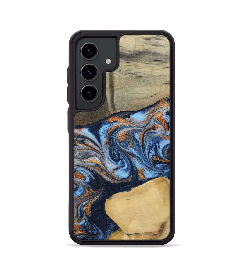 Galaxy S24 Wood Phone Case - Bobbie (Teal & Gold, 798655)