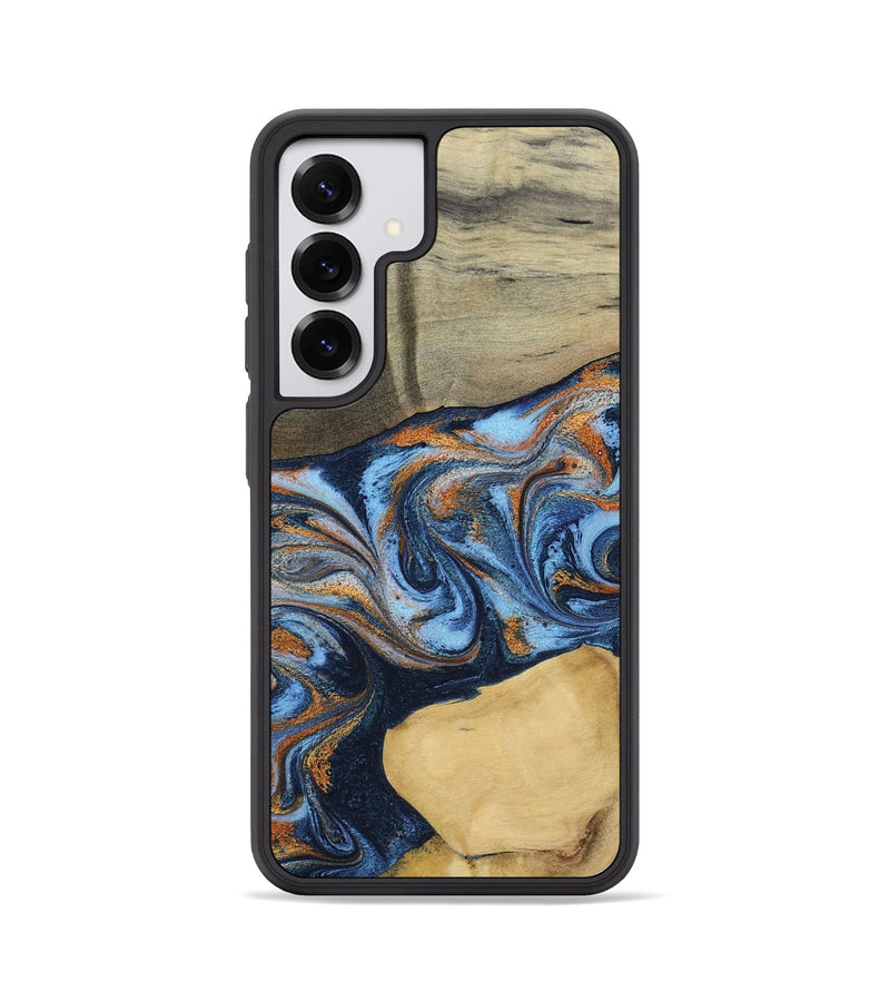 Galaxy S25 Wood Phone Case - Bobbie (Teal & Gold, 798655)
