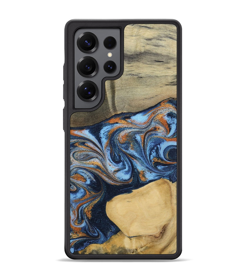 Galaxy S25 Ultra Wood Phone Case - Bobbie (Teal & Gold, 798655)