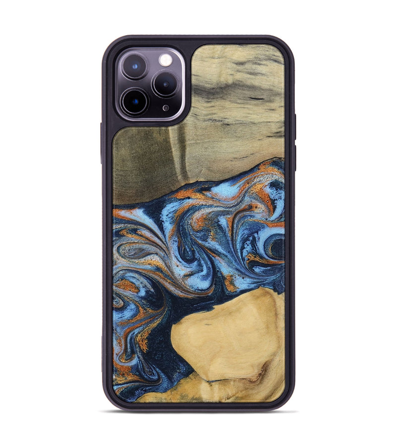 iPhone 11 Pro Max Wood Phone Case - Bobbie (Teal & Gold, 798655)