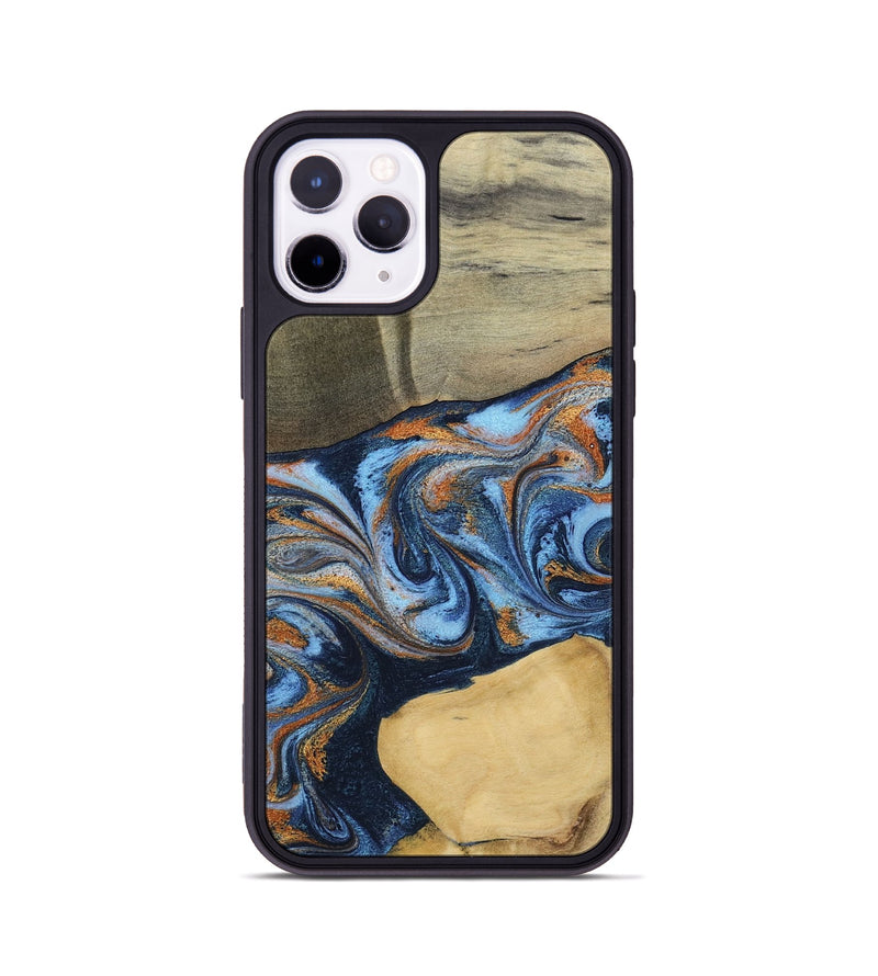 iPhone 11 Pro Wood Phone Case - Bobbie (Teal & Gold, 798655)