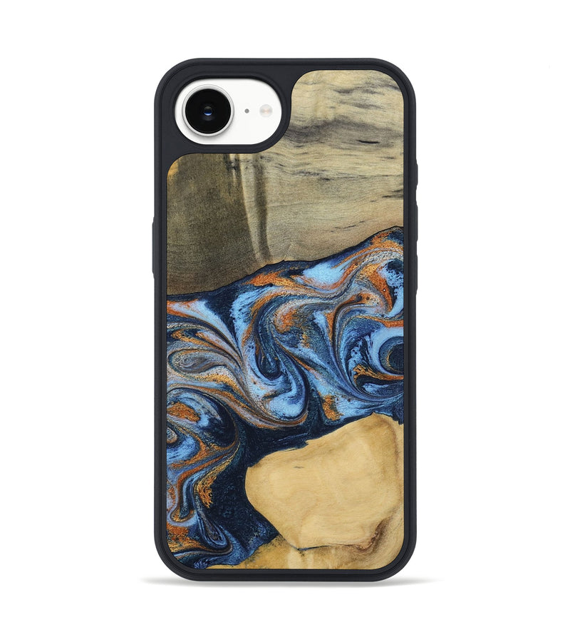iPhone 16e Wood Phone Case - Bobbie (Teal & Gold, 798655)