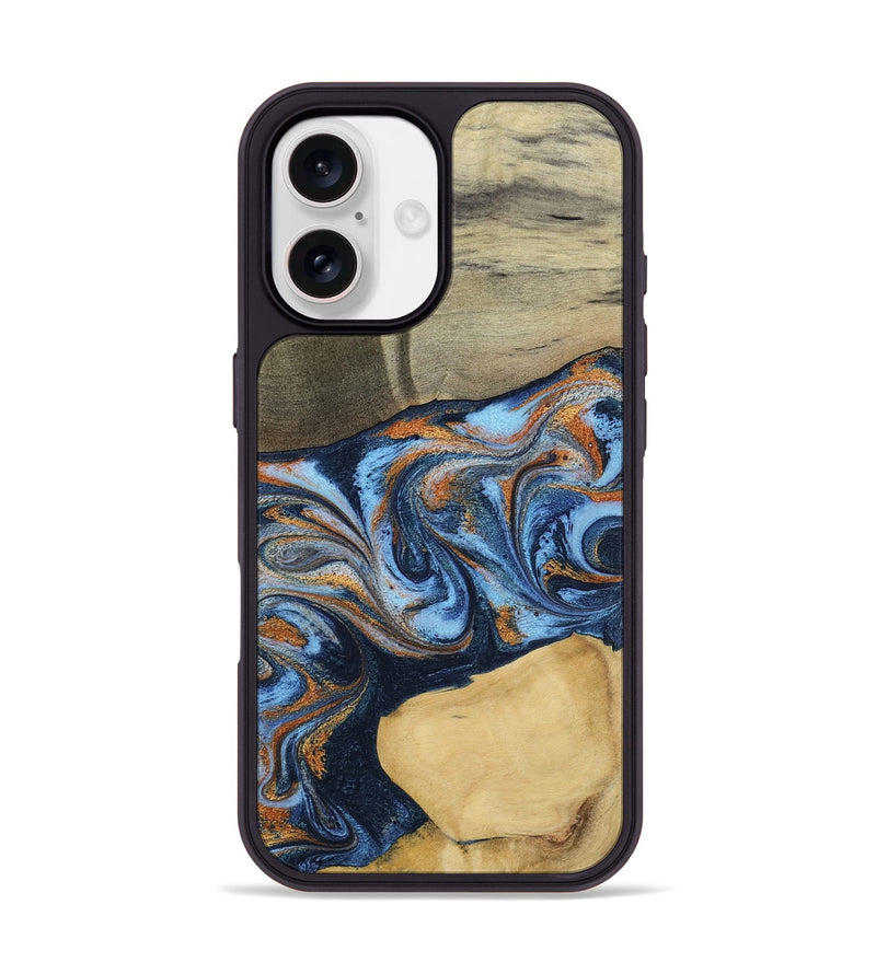 iPhone 17 Wood Phone Case - Bobbie (Teal & Gold, 798655)