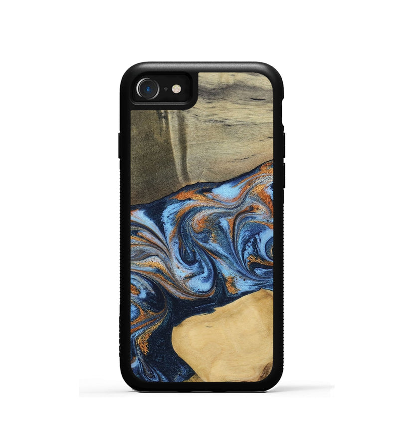 iPhone SE Wood Phone Case - Bobbie (Teal & Gold, 798655)