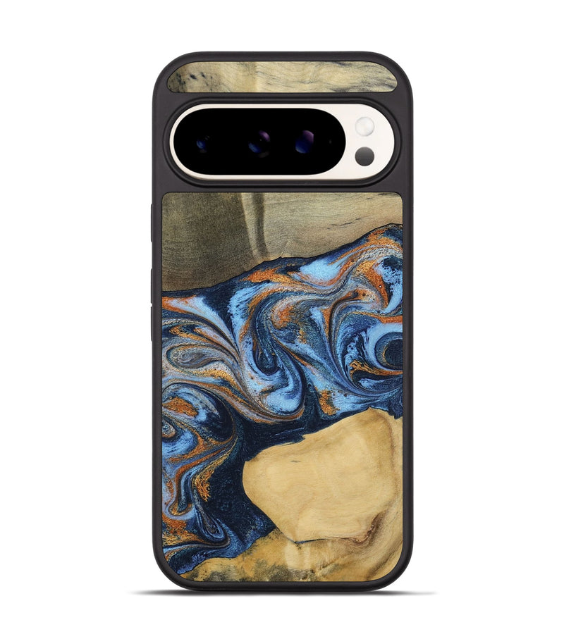 Pixel 9 Wood Phone Case - Bobbie (Teal & Gold, 798655)