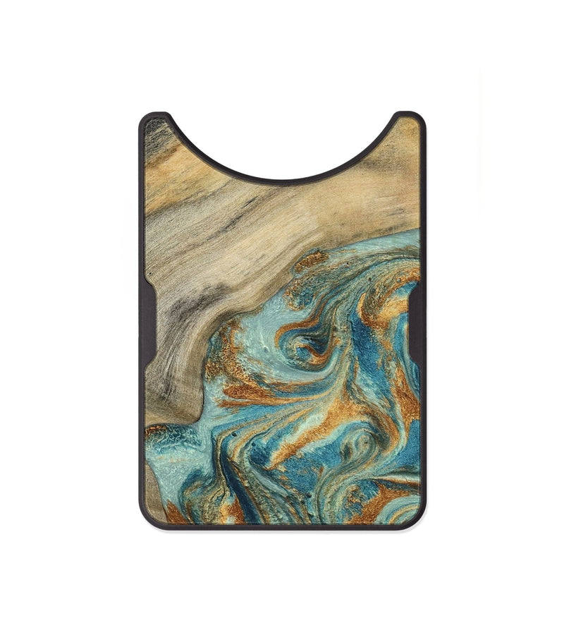 Alloy Wood Wallet - Clayton (Teal & Gold, 798656)