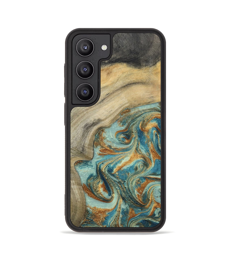 Galaxy S23 Wood Phone Case - Clayton (Teal & Gold, 798656)