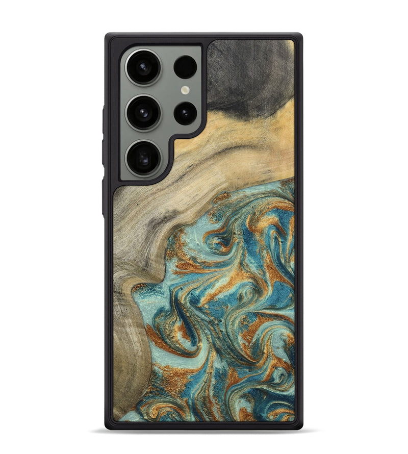 Galaxy S24 Ultra Wood Phone Case - Clayton (Teal & Gold, 798656)