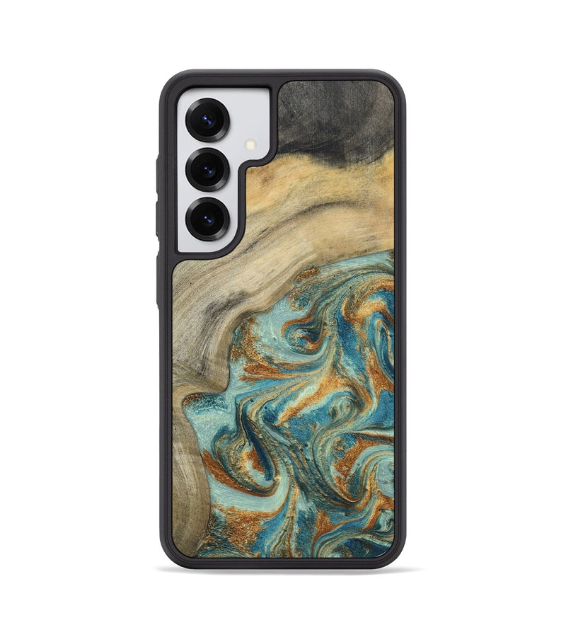 Galaxy S25 Wood Phone Case - Clayton (Teal & Gold, 798656)