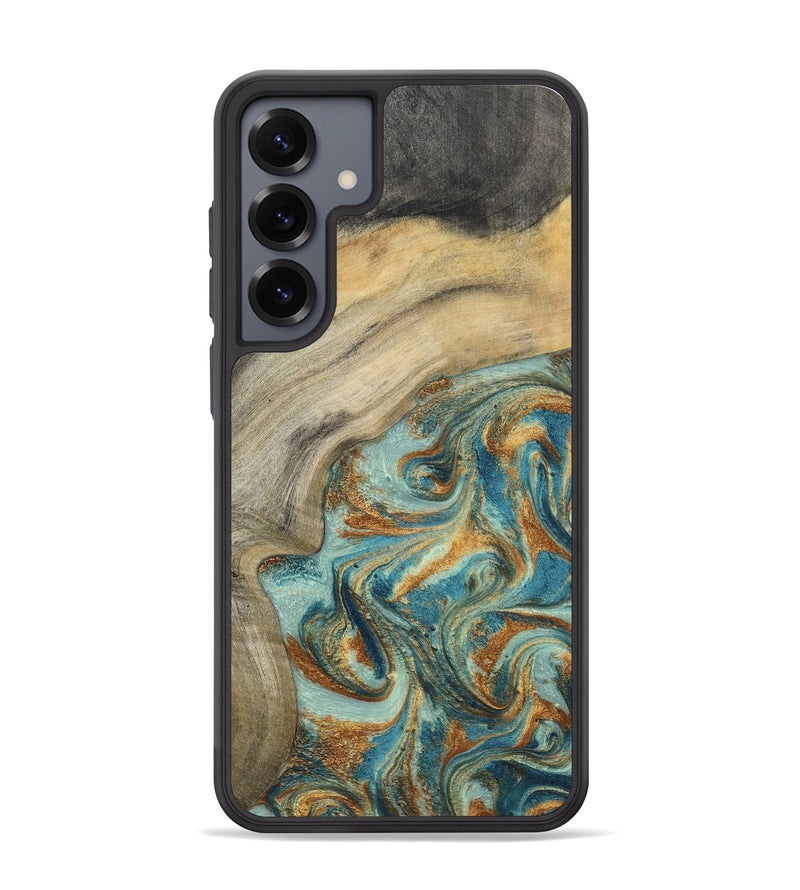 Galaxy S25 Plus Wood Phone Case - Clayton (Teal & Gold, 798656)